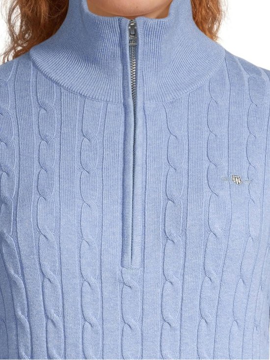 GANT - Stretch Cotton Half-Zip -palmikkoneule - 427 CLEAR SKY | Stockmann - photo 4