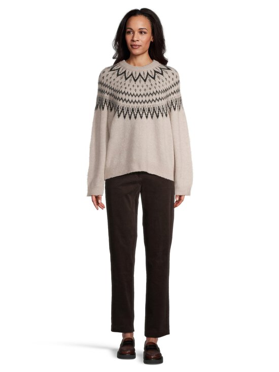 NOOM - Neville Fair Isle -neulepusero - LT.BEIGE MEL/BLACK | Stockmann - photo 2