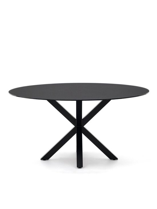 Kave Home - Argo-ruokapöytä musta lasi / musta ⌀ 150 cm - BLACK | Stockmann - photo 2