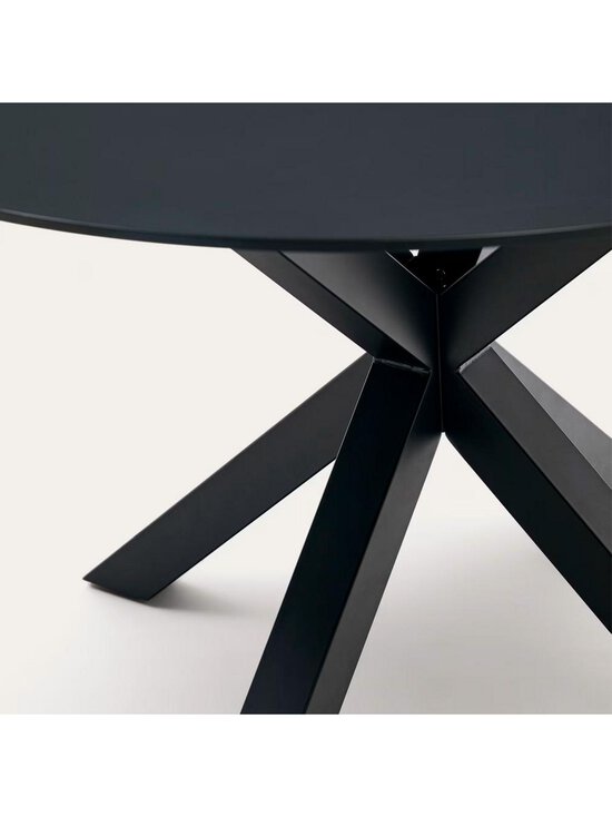 Kave Home - Argo-ruokapöytä musta lasi / musta ⌀ 150 cm - BLACK | Stockmann - photo 4