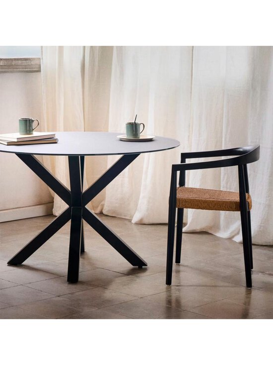 Kave Home - Argo-ruokapöytä musta lasi / musta ⌀ 150 cm - BLACK | Stockmann - photo 6