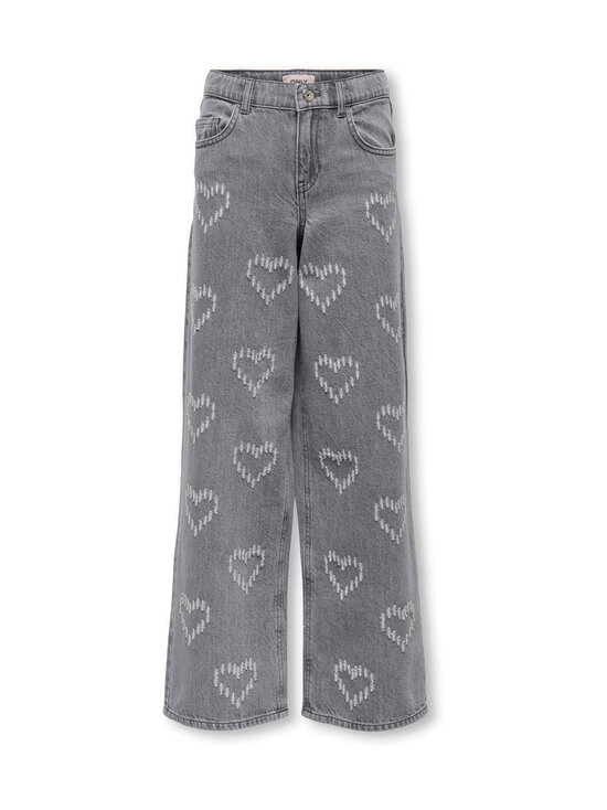 KIDS ONLY - KogLumi High Waist Wide -farkut - LIGHT GREY DENIM DETAIL:HEARTS | Stockmann - photo 1