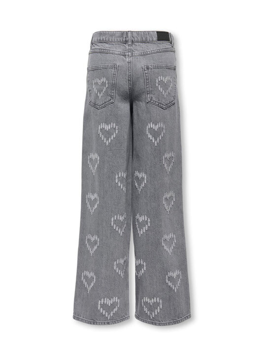 KIDS ONLY - KogLumi High Waist Wide -farkut - LIGHT GREY DENIM DETAIL:HEARTS | Stockmann - photo 2