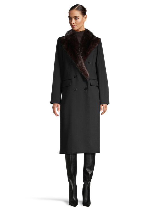 Lauren Ralph Lauren - Vilnas mētelis ar mākslīgās kažokādas apkakli - 001 BLACK | Stockmann - photo 2