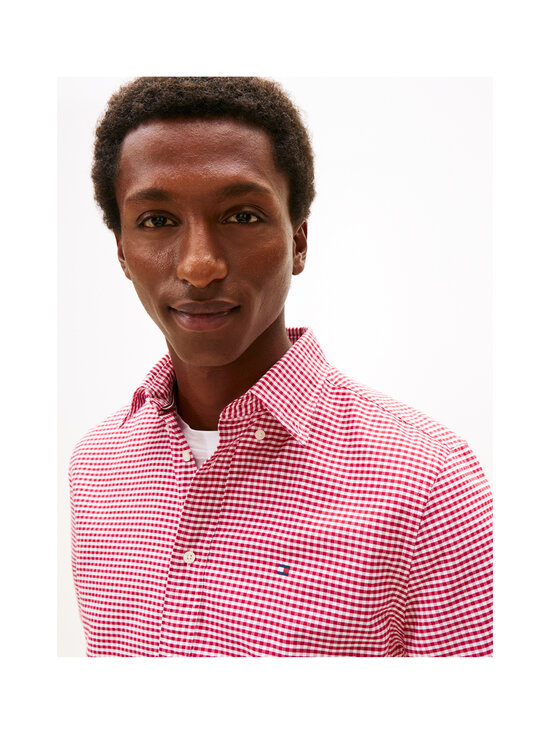 Tommy Hilfiger - Heritage Oxford Gingham -kauluspaita - 0QJ MEDIUM RED / CHECK | Stockmann - photo 5