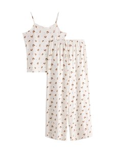 Lindex - Pyjamatoppi ja pyjamahousut - 1418 OFF WHITE | Stockmann