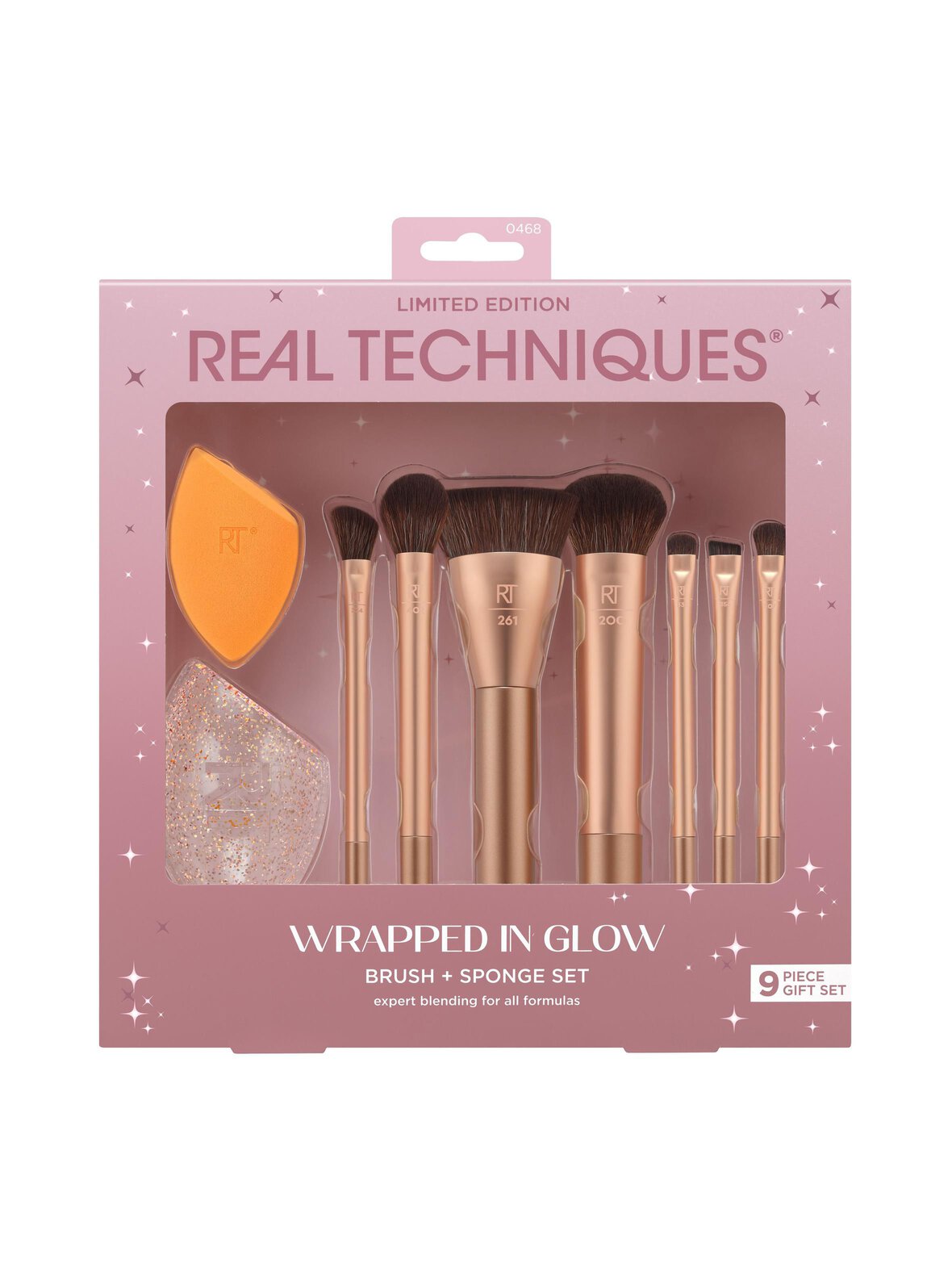 Real Techniques Wrapped in glow brush + sponge set -pakkaus