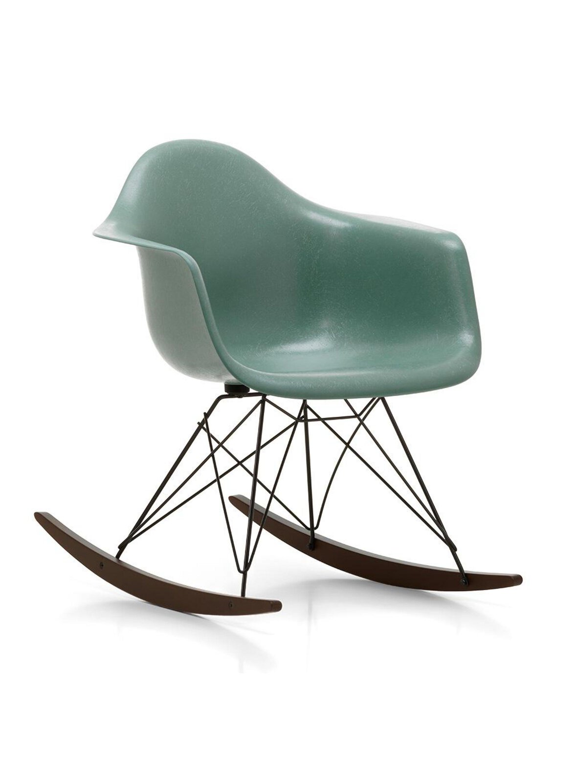 Eames rar fiberglass -keinutuoli sea foam green/musta/tumma vaahtera