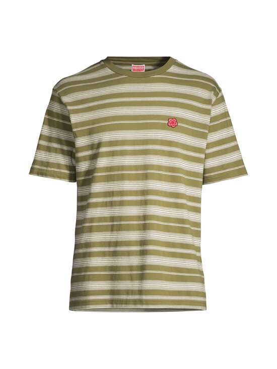 Boke Flower Striped Embroidery t-paita