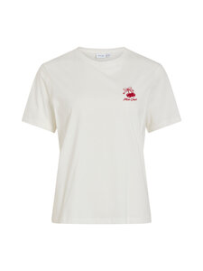 Vila - Visybilla Bisou t-paita - SNOW WHITE DETAIL:EMB SAVVY RED CHERI | Stockmann