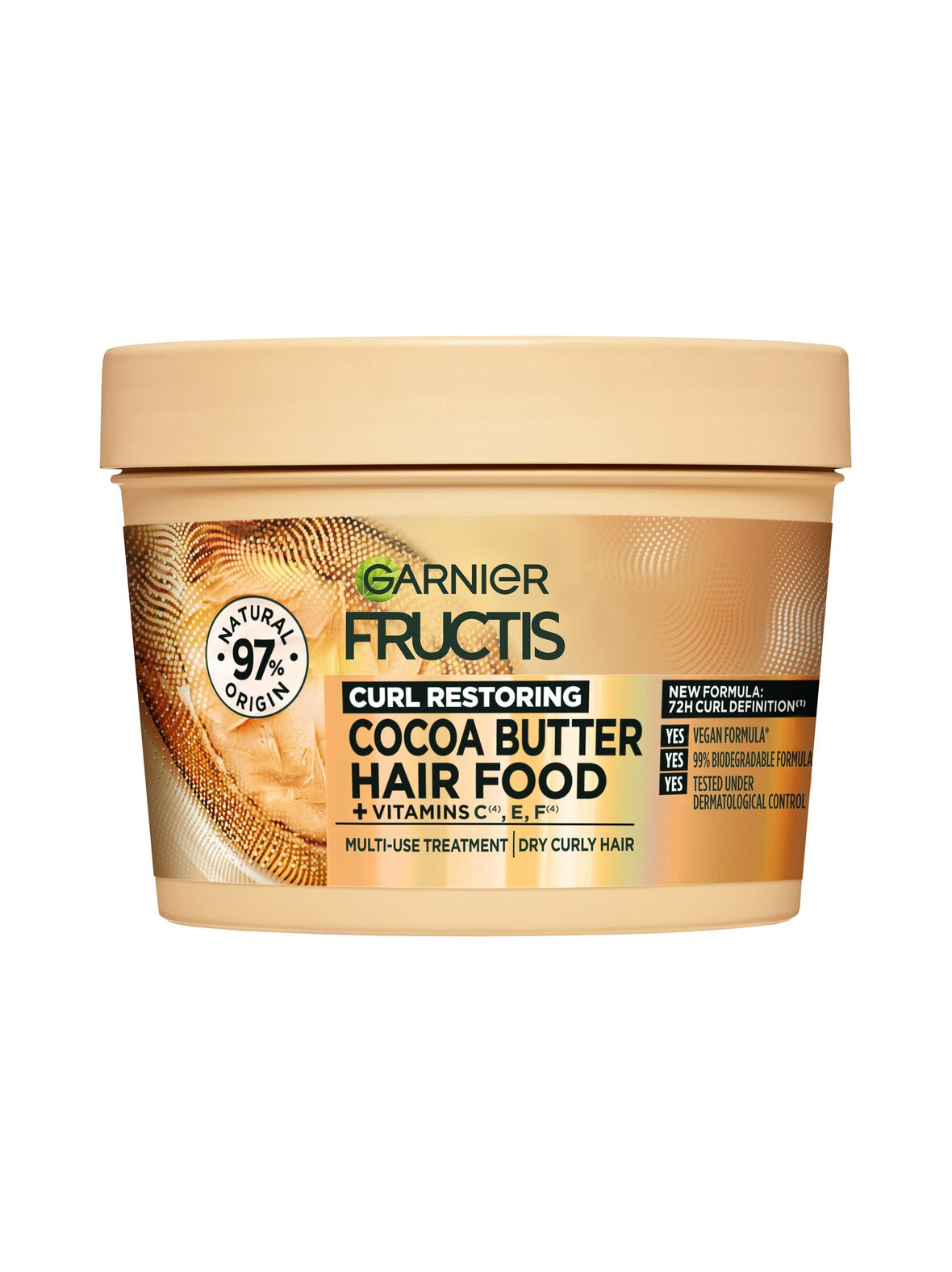 Garnier Fructis hair food cocoa butter -hiusnaamio kiharaisille hiuksille