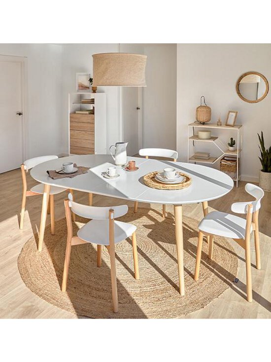 Kave Home - Oqui- jatkettava ruokapöytä valkoinen/pyökki 100 x 160/260 cm - BEIGE | Stockmann - photo 10
