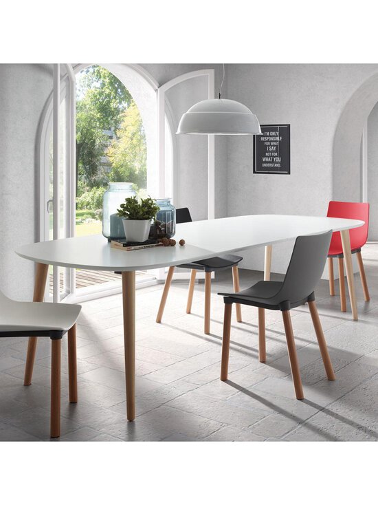 Kave Home - Oqui- jatkettava ruokapöytä valkoinen/pyökki 100 x 160/260 cm - BEIGE | Stockmann - photo 9