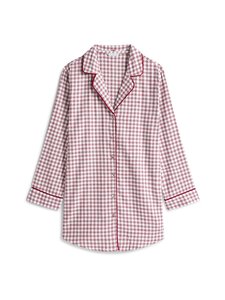 Tommy Hilfiger - Flanell-yöpaita - 0LZ MINI PLAID IVORY SILK | Stockmann