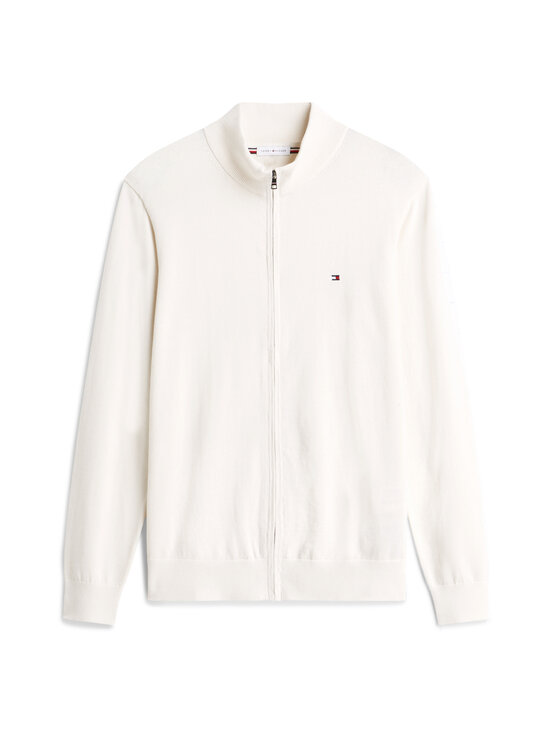Tommy Hilfiger - Cotton Zip Thru -neuletakki - Z00 IVORY PETAL / NAVY BLUE TIP | Stockmann - photo 1