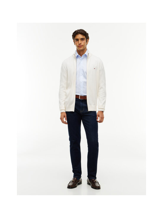 Tommy Hilfiger - Cotton Zip Thru -neuletakki - Z00 IVORY PETAL / NAVY BLUE TIP | Stockmann - photo 4