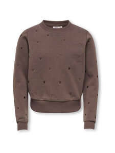 KIDS ONLY - KogAtika O-neck -sydänbrodeerattu collegepaita - BRACKEN DETAIL:EMB HEARTS/BRACKEN | Stockmann