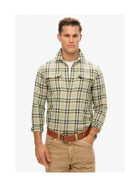 Superdry - Merchant Linen Check -kauluspaita - GYC GREEN CHECK - photo 3 Superdry - Merchant Linen Check -kauluspaita - GYC GREEN CHECK | Stockmann - photo 3
