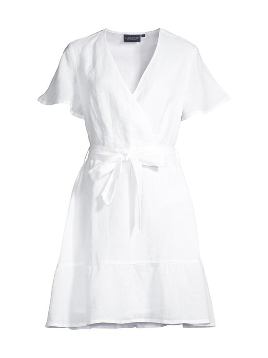 Lexington - Belted V-Neck -pellavamekko - 100 WHITE | Stockmann - photo 1