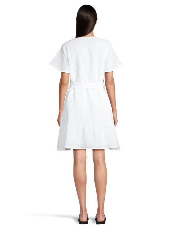 Lexington - Belted V-Neck -pellavamekko - 100 WHITE | Stockmann - photo 3