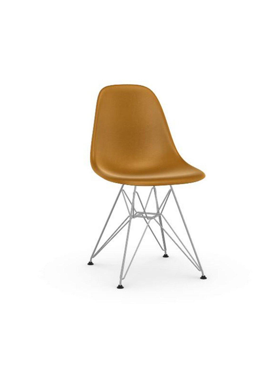 Eames dsr fiberglass -tuoli ochre dark/kromi