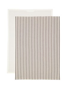 Casa Stockmann - Tornio-keittiöpyyhe 2 kpl - DARK GREY/SOFT WHITE STRIPE + SOFT WHITE | Stockmann