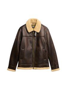 Superdry - Faux Shearling Aviator -tekonahkatakki - 04O DARK BROWN Superdry - Faux Shearling Aviator -tekonahkatakki - 04O DARK BROWN | Stockmann