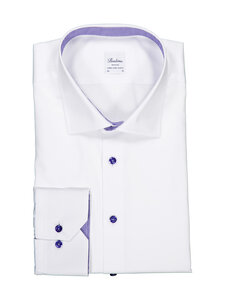 Stenströms - Regular Contrast-kauluspaita, erikoispitkät hihat - 000 WHITE | Stockmann