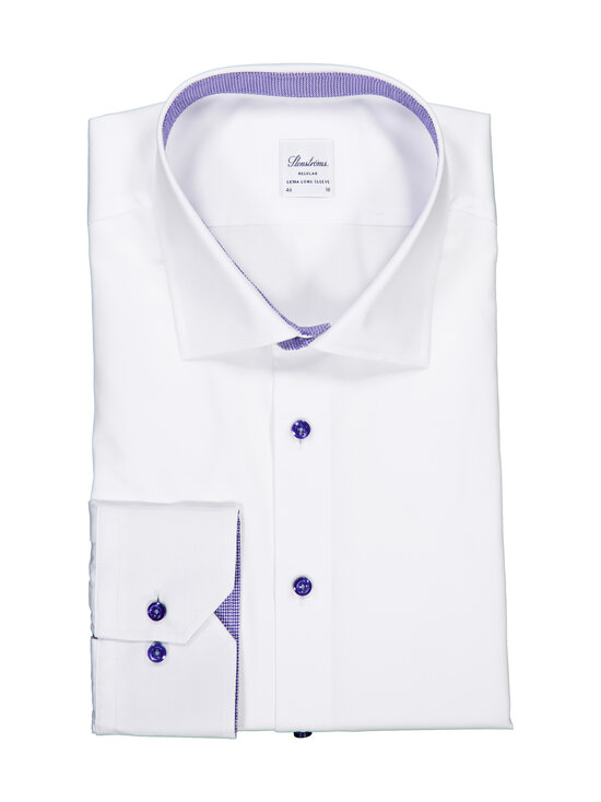 Stenströms - Regular Contrast-kauluspaita, erikoispitkät hihat - 000 WHITE | Stockmann - photo 1
