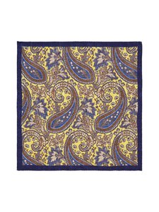 Stockholm Kravatt - Flower & Paisley -sillkitaskuliina - 5 YELLOW / BLUE | Stockmann