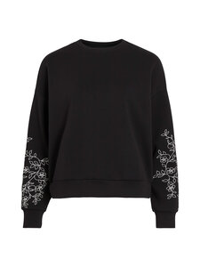 Vila - ViReflect Embroidered O-neck -collegepaita - BLACK BEAUTY DETAIL:EMB BIRCH | Stockmann