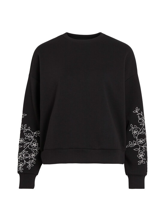 Vila - ViReflect Embroidered O-neck -collegepaita - BLACK BEAUTY DETAIL:EMB BIRCH | Stockmann - photo 1
