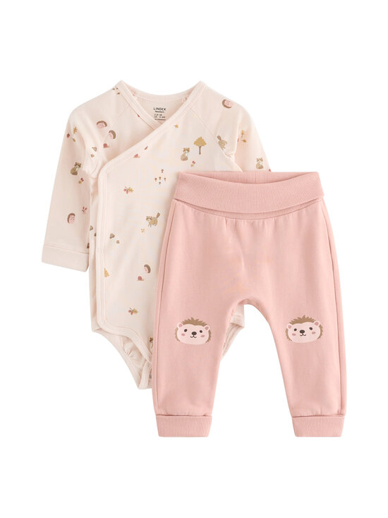 Lindex - Wrap Bodysuit & Joggers -vaatesetti - 8160 PINK | Stockmann - photo 1