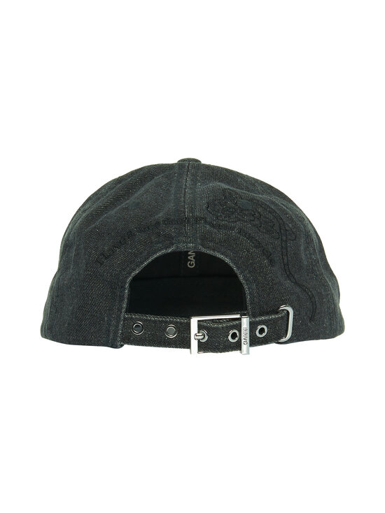 Ganni - Washed Embroidery Denim -lippalakki - BLACK WASHED | Stockmann - photo 2
