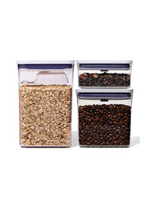OXO - Pop Rectangle Good Grips -säilytysastiasetti 3 kpl - CLEAR, WHITE | Stockmann