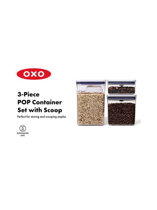 OXO - Pop Rectangle Good Grips -säilytysastiasetti 3 kpl - CLEAR, WHITE | Stockmann - photo 7