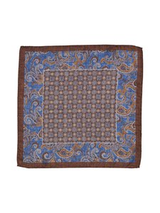 Stockholm Kravatt - Hankie Medallion Print - taskuliina - 1 BROWN/BLUE | Stockmann
