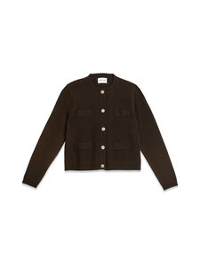 SAND Copenhagen - Vusala Regular fit adīta vilnas jaka - 290 DARK BROWN | Stockmann