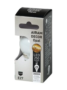 Airam - LED Decor Compact Opal E27 lamp - VALKOINEN | Stockmann
