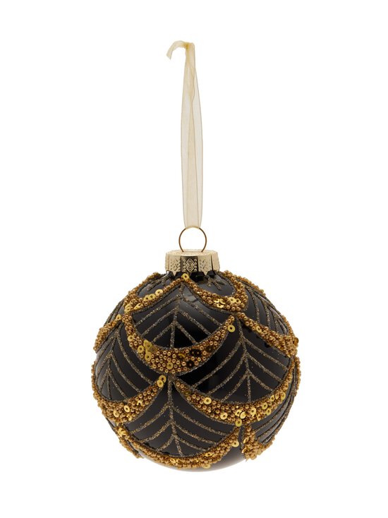Gold Sequins & Beads -lasipallo 7,9 cm