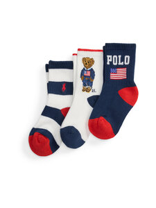 Polo Ralph Lauren - Americana Crew zeķes 3-pāri - 001 RED/NV/WHT,NV/RL RD/WHT,NV/WHT | Stockmann
