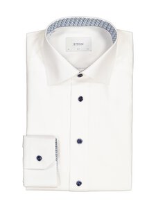 Eton - Slim Fit Geometric Effect Textured -kauluspaita - 00 WHITE | Stockmann
