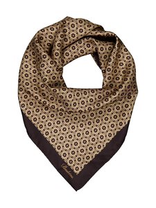 Stenströms - Zīda šalle 70 x 70 cm - 291 DARK BROWN PATTERN | Stockmann
