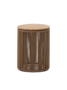 Kave Home - Dandara-sivupöytä akaasia/beige ⌀ 40 cm - BEIGE | Stockmann