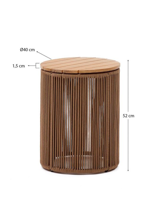 Kave Home - Dandara-sivupöytä akaasia/beige ⌀ 40 cm - BEIGE | Stockmann - photo 2