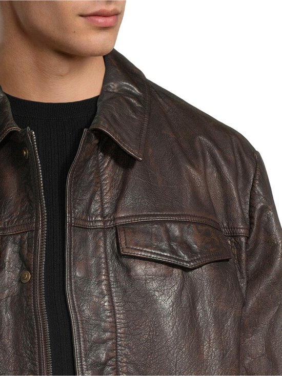 HUGO - Lerano-nahkatakki - 903 BROWN OVERFLOW | Stockmann - photo 5