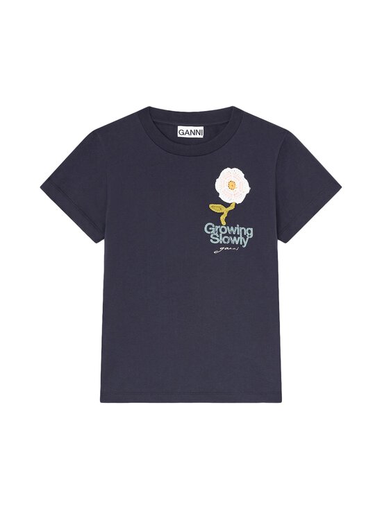 Ganni - Basic Jersey Baby Fit t-paita - 252 PHANTOM | Stockmann - photo 1