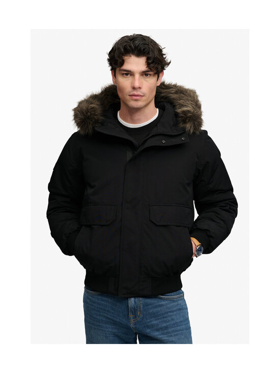 Superdry - Faux Fur Everest Bomber -toppatakki - 12A JET BLACK | Stockmann - photo 3