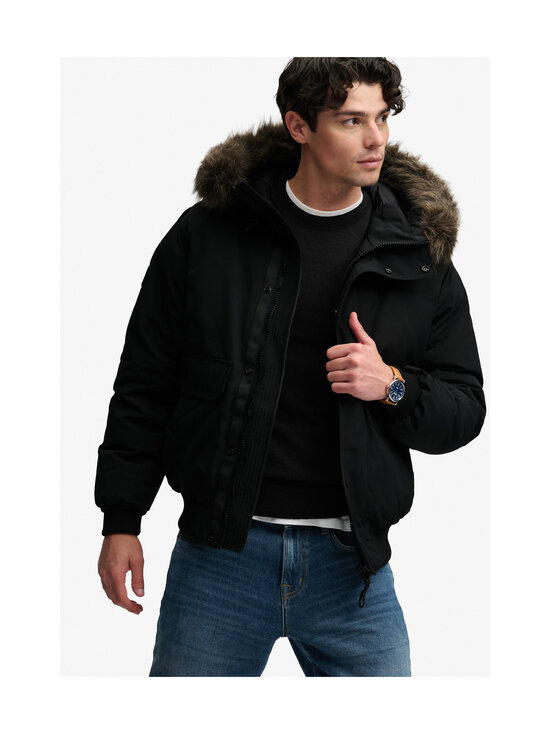 Superdry - Faux Fur Everest Bomber -toppatakki - 12A JET BLACK | Stockmann - photo 4