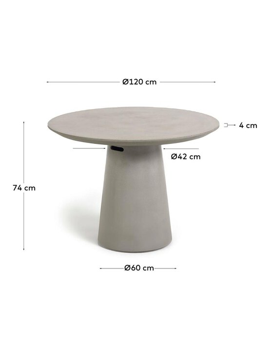 Kave Home - Itai-ruokapöytä harmaa ⌀ 120 cm - GREY | Stockmann - photo 2